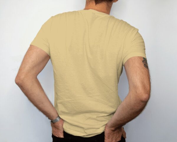 Men's Beige Plain T-Shirt - Image 2