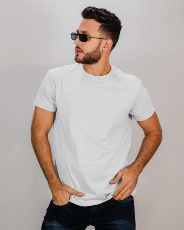 Men's White Plain T-Shirt