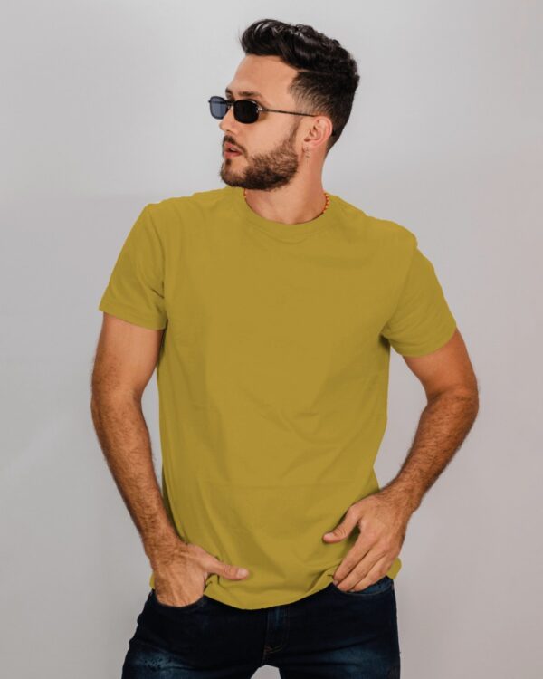 Men's Mustard Yellow Plain T-Shirt