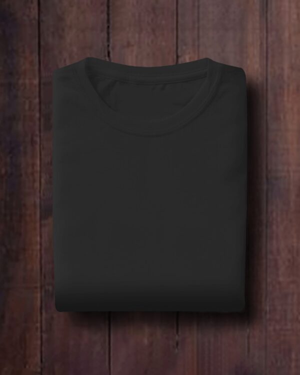 Men's Black Plain T-Shirt - Image 4