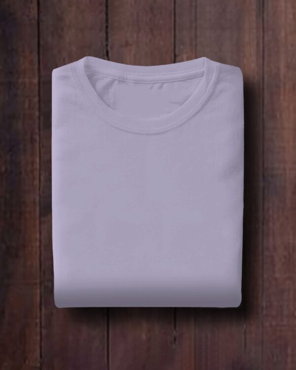 Men's Lavender Plain T-Shirt - Image 3