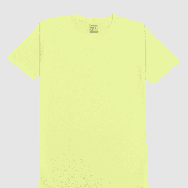 Men's Lemon Yellow Plain T-Shirt - Image 4