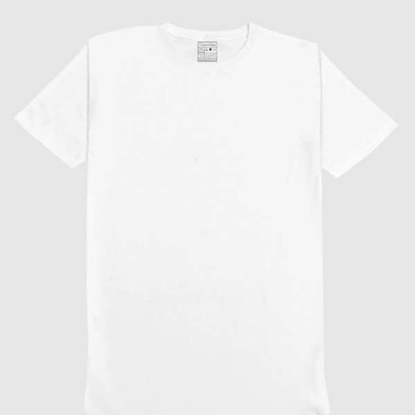 Men's White Plain T-Shirt - Image 3