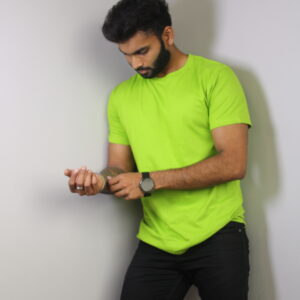 Men's Parrot Green Plain T-Shirt