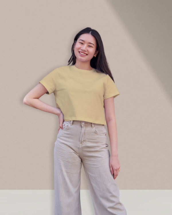 Women’s Plain Beige Crop Top - Image 3