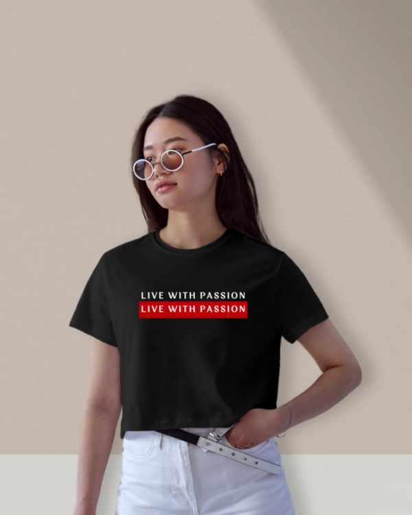 Women’s Black Passion Graphic Print Crop Top