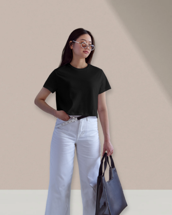 Women’s Plain Black Crop Top