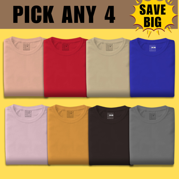 Pick Any Four - Plain Women's T-shirt Combo