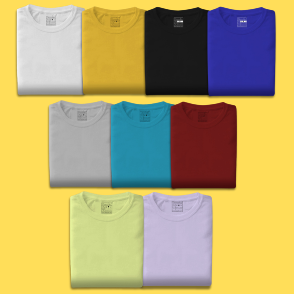 Pick Any Four - Plain Men's T-shirt Combo - Image 2