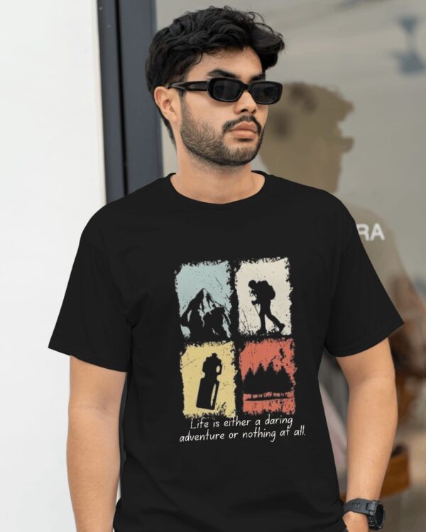 Men's Black Adventure Graphic T-shirt