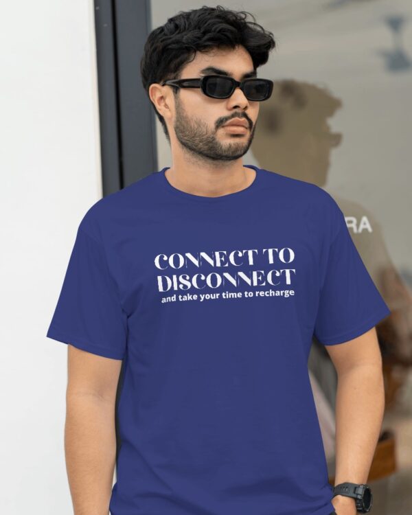 Men's Blue Connect to Disconnect Graphic T-shirt