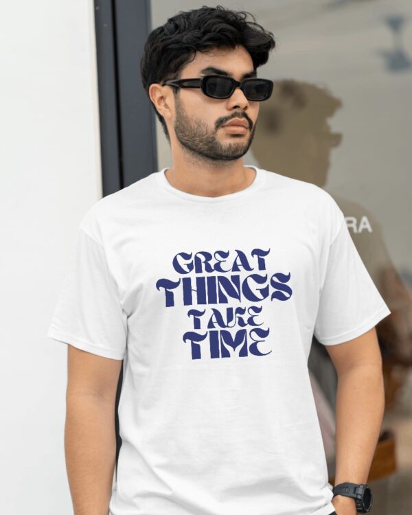 Men's White Great Things Graphic T-shirt