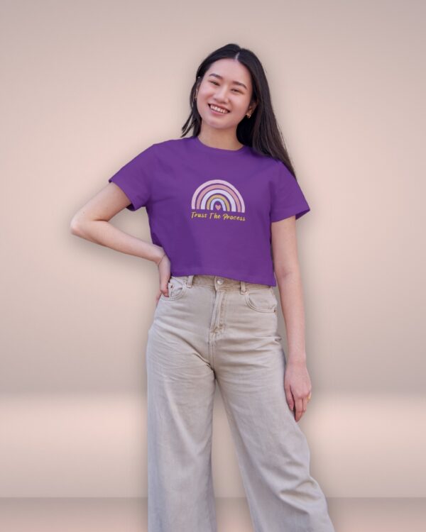 Women's Purple Trust in Process Crop Top