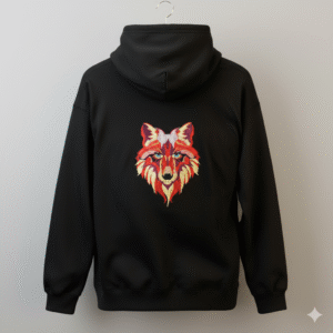 Lunar Wolf Embroided Hoodie