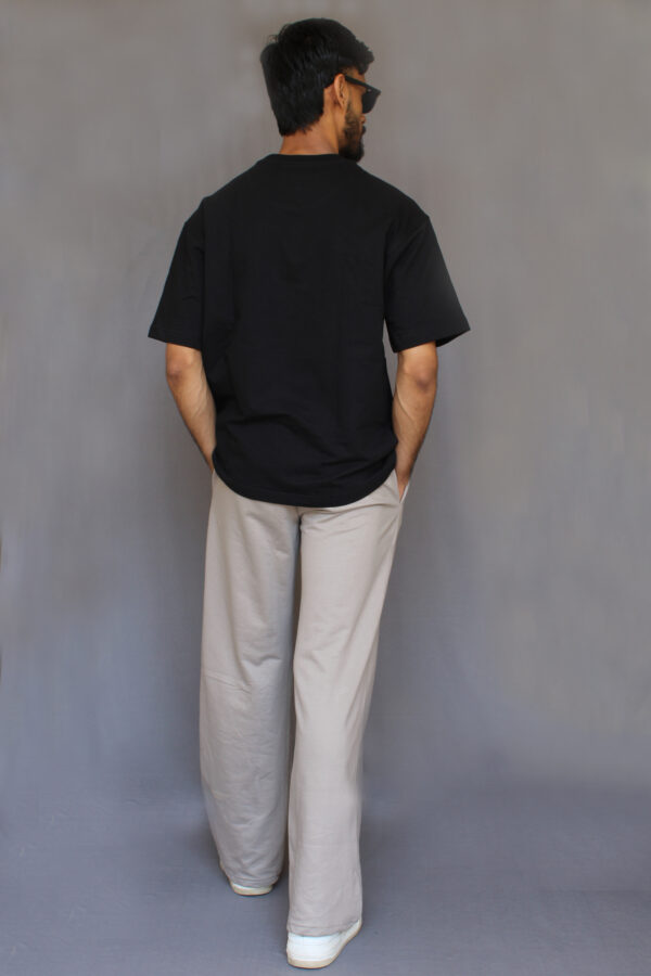 Black Plain Oversized T-shirt - Image 3