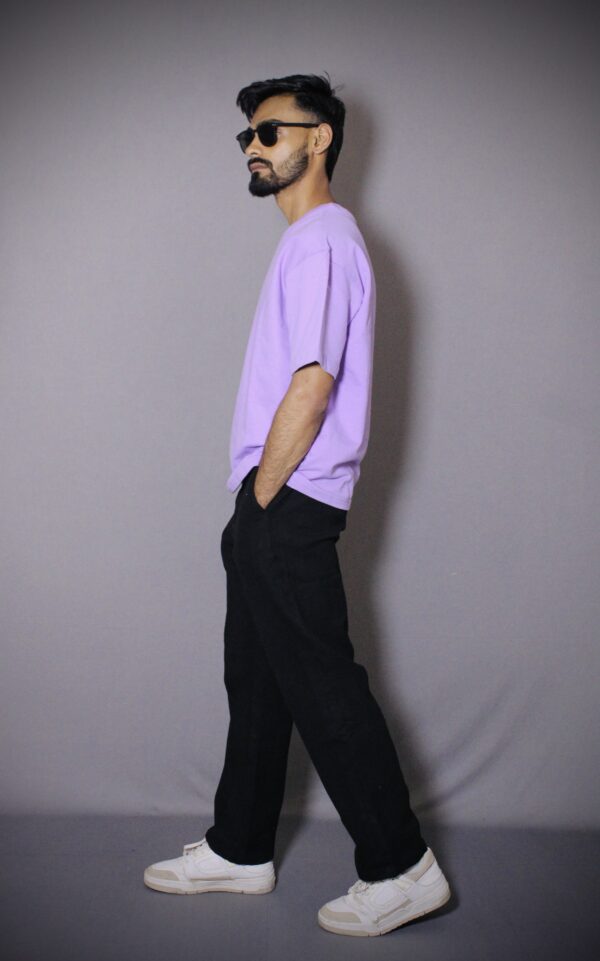 Lilac Plain Oversized T-shirt - Image 2