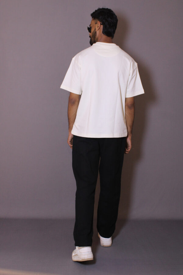 Off White Plain Oversized T-shirt - Image 3
