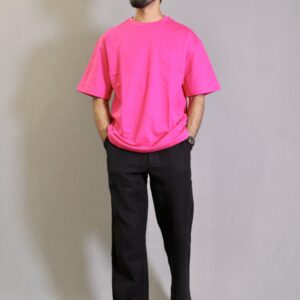 Fuchsia Pink Plain Oversized T-shirt