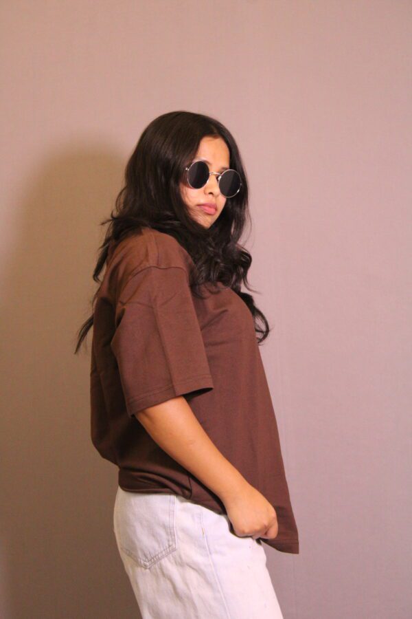 Coffee Plain Oversized T-shirt - Image 2