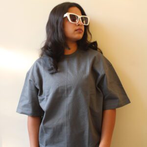 Steel Grey Plain Oversized T-shirt