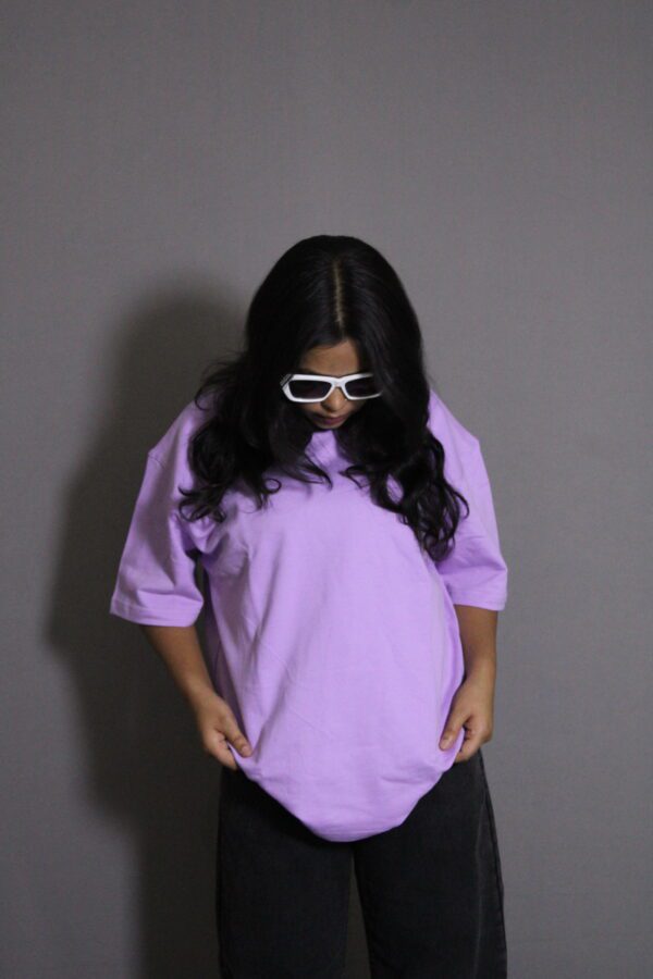Lilac Plain Oversized T-shirt - Image 2