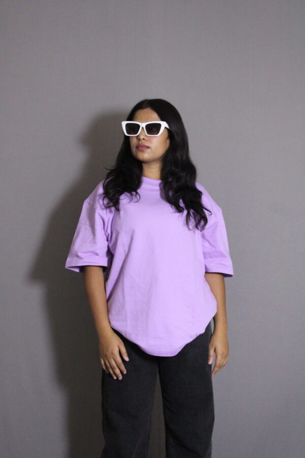 Lilac Plain Oversized T-shirt