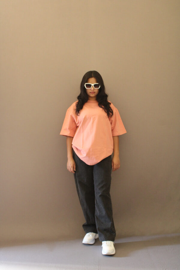 Dusty Pink Plain Oversized T-shirt