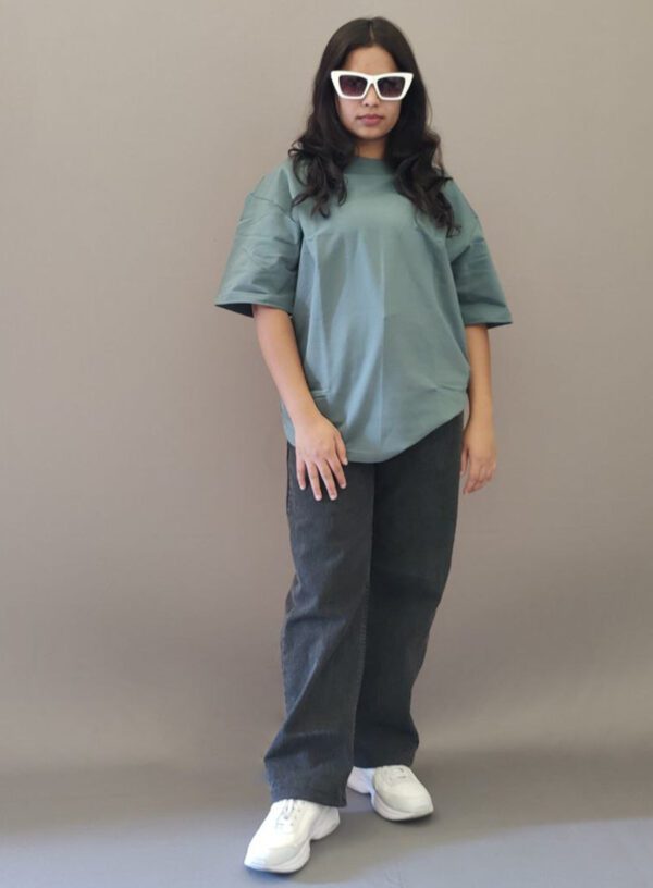 Blue Sapphire Plain Oversized T-shirt