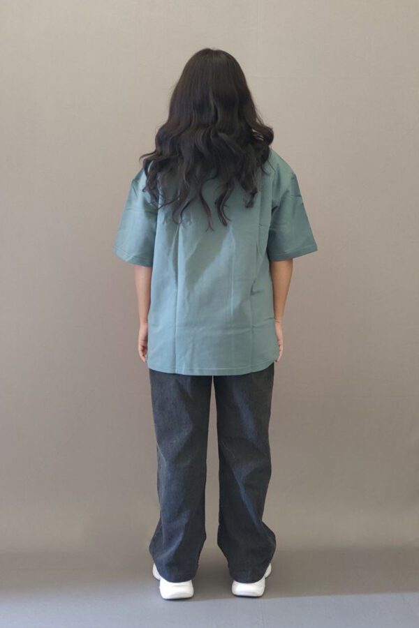 Blue Sapphire Plain Oversized T-shirt - Image 3