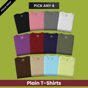 Pick Any Four - Plain T-shirt Combo