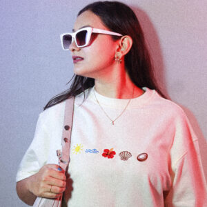 seashell embroided tshirt