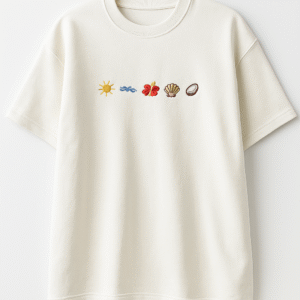 seashell embroided tshirt