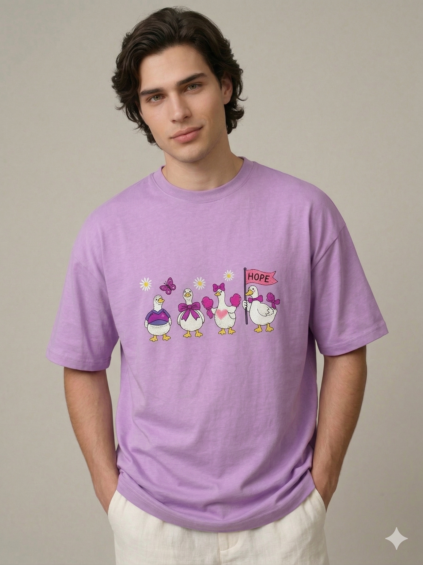 Duck Embroidery T-shirt - Image 3