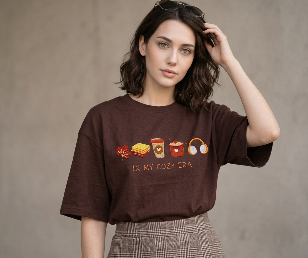 Cozy Era Embroidery T-shirt - Image 3