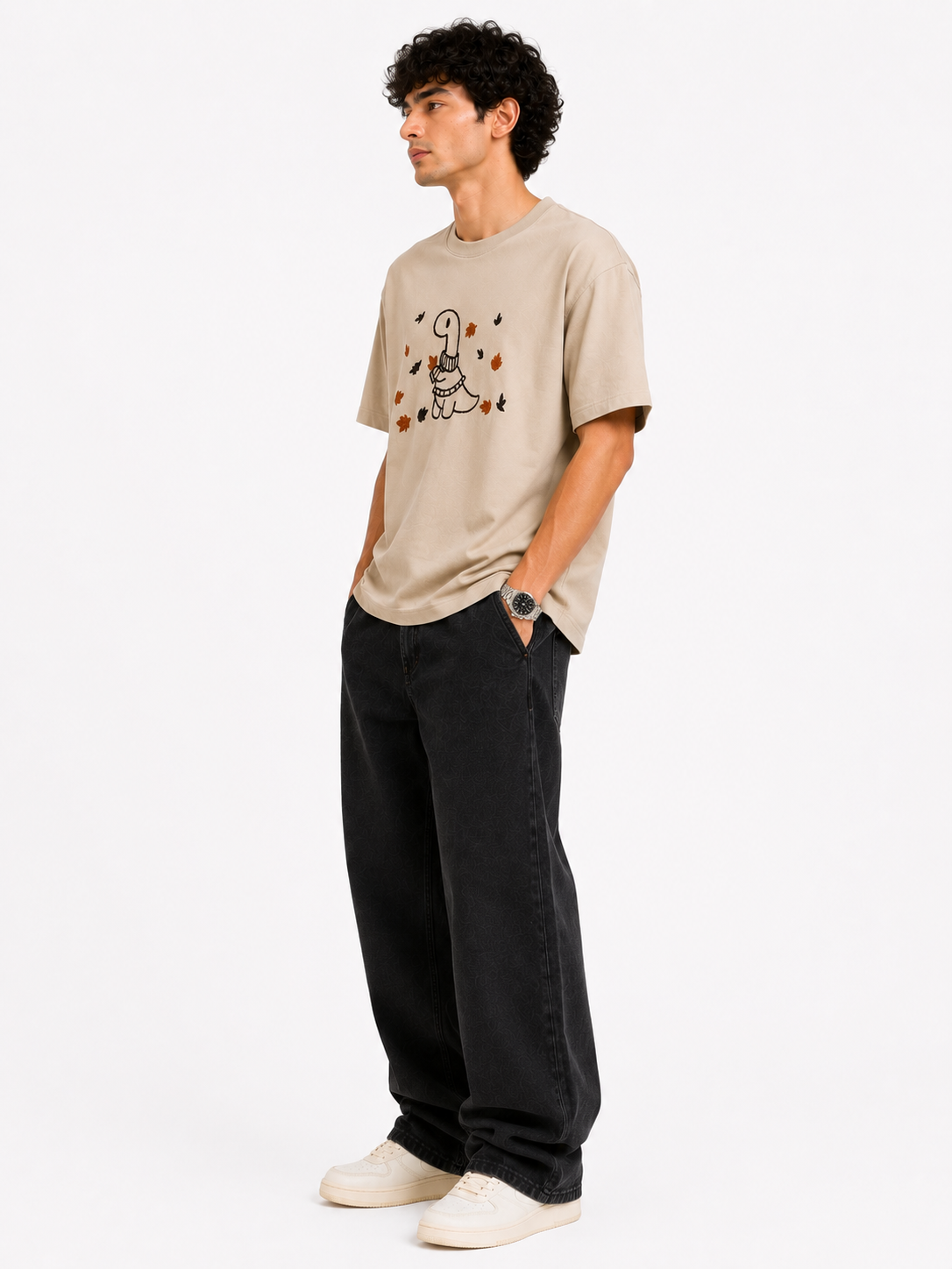 Cozy Dino Embroidered T-shirt - Image 4