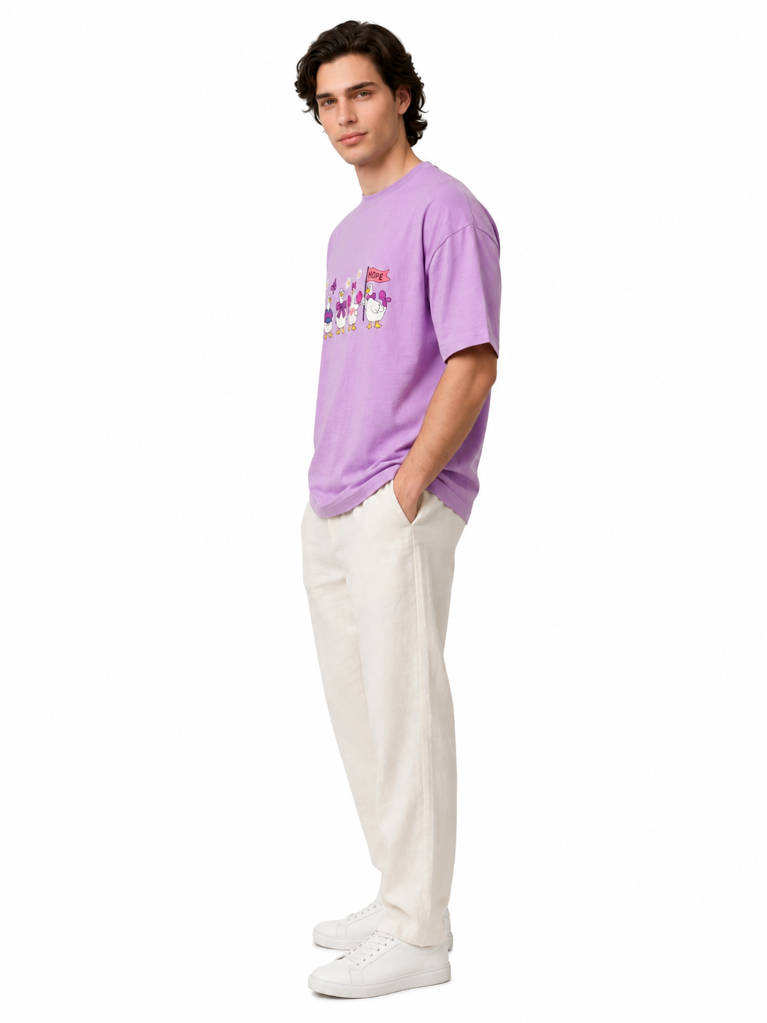 Hope Ducks Embroidery T-shirt - Image 3