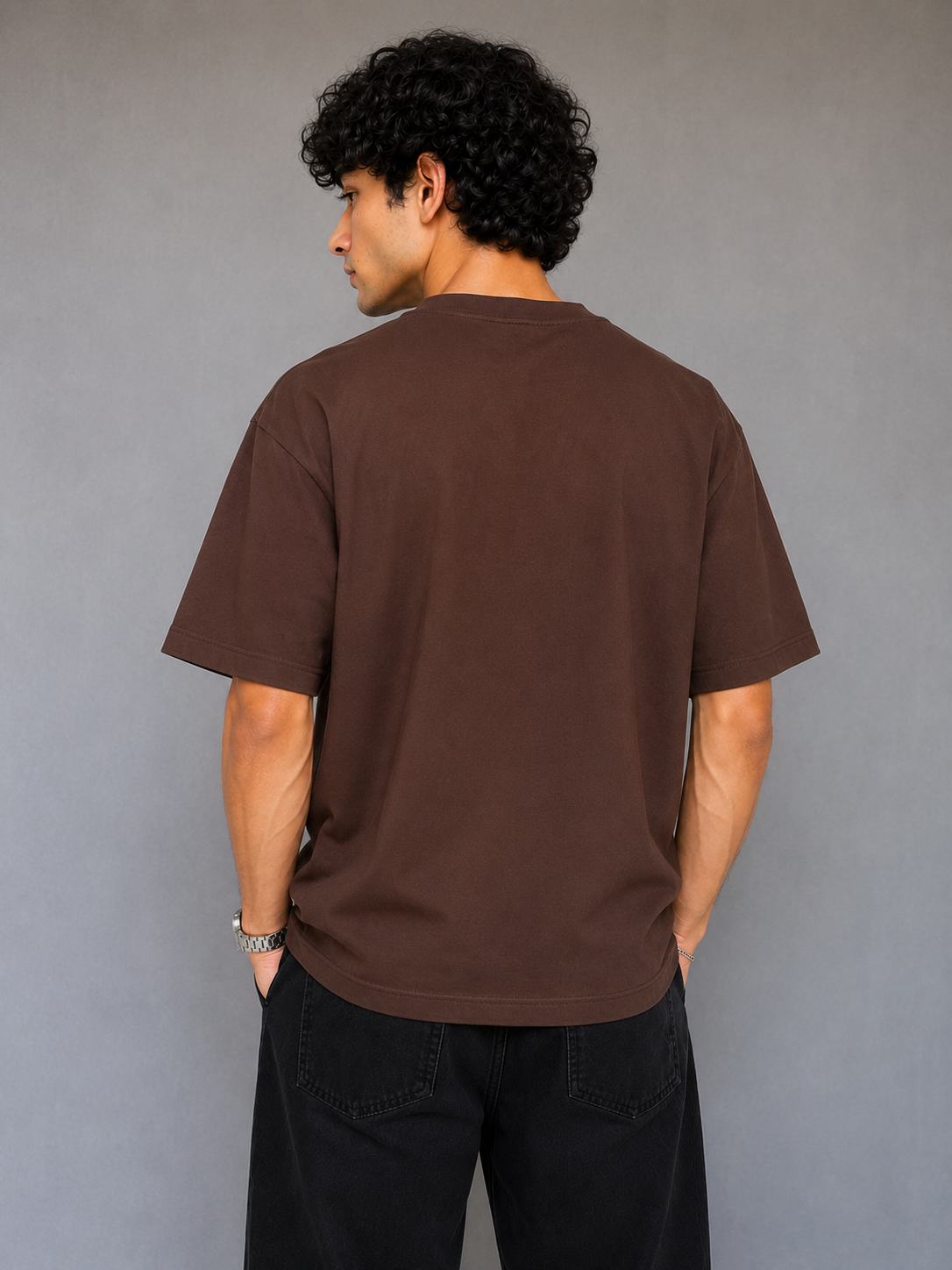 Coffee Plain Oversized T-shirt - Image 3