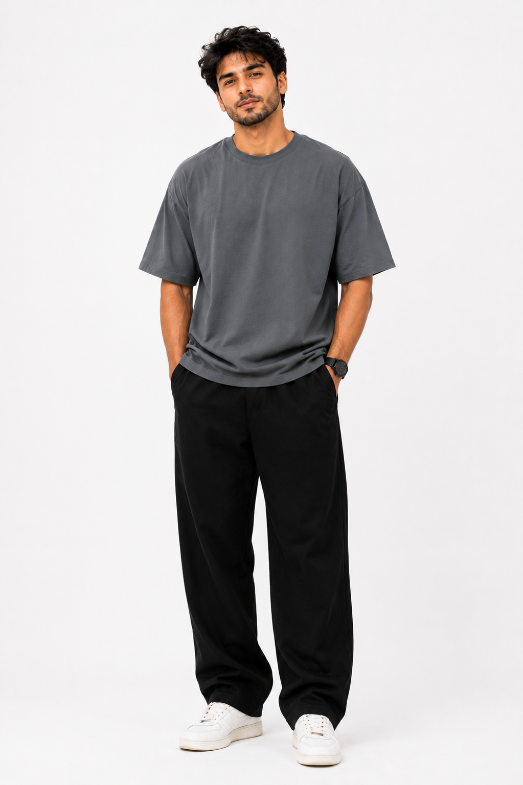 Steel Grey Plain Oversized T-shirt