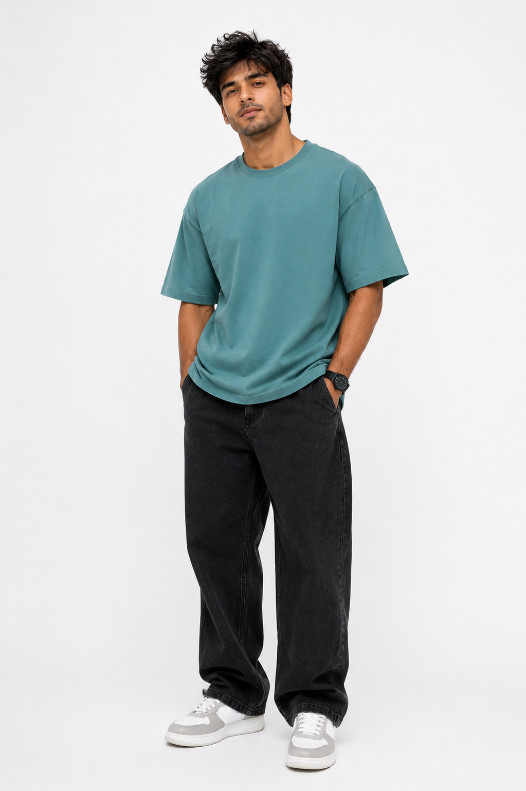 Blue Sapphire Plain Oversized T-shirt