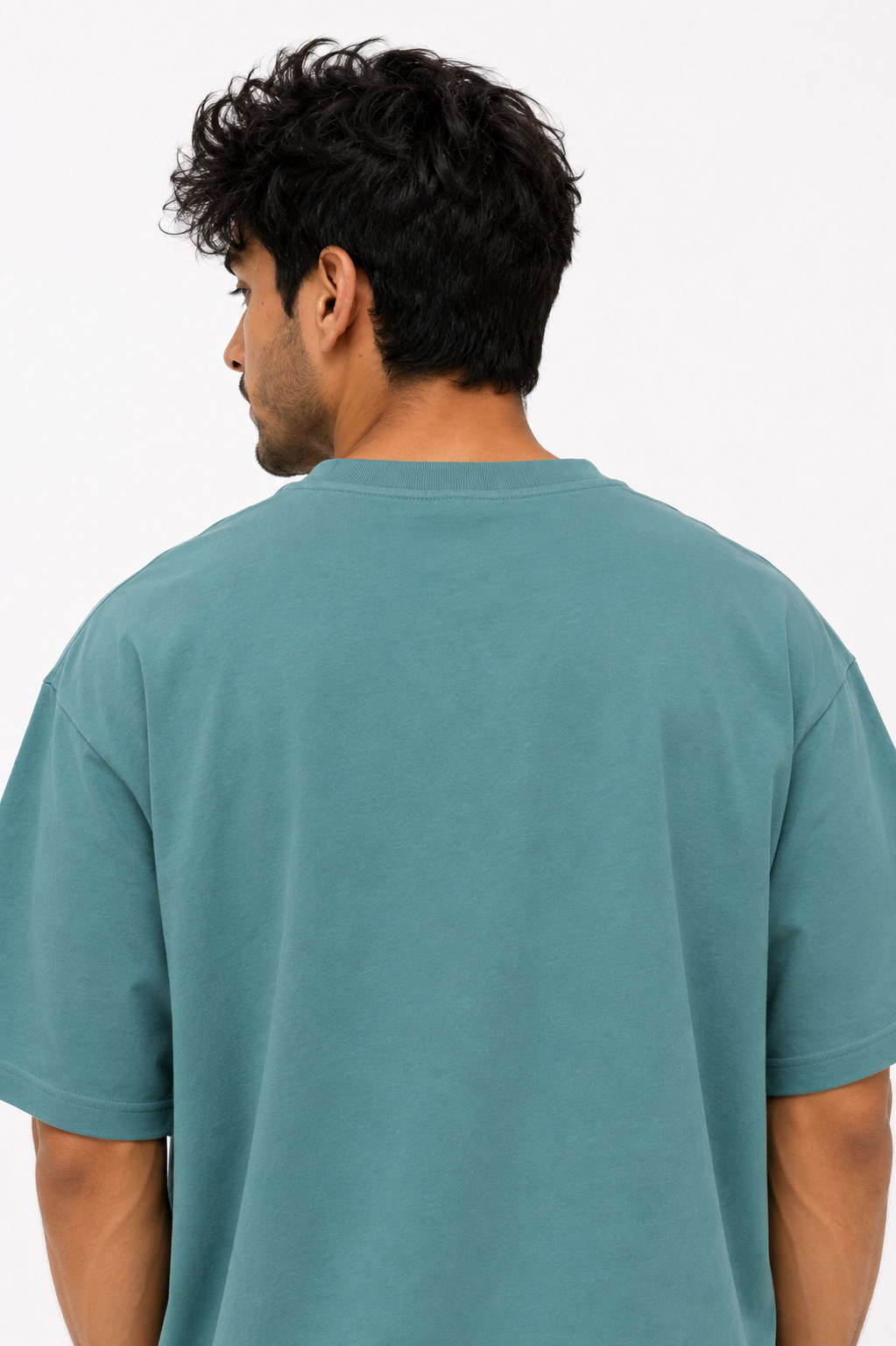 Blue Sapphire Plain Oversized T-shirt - Image 4
