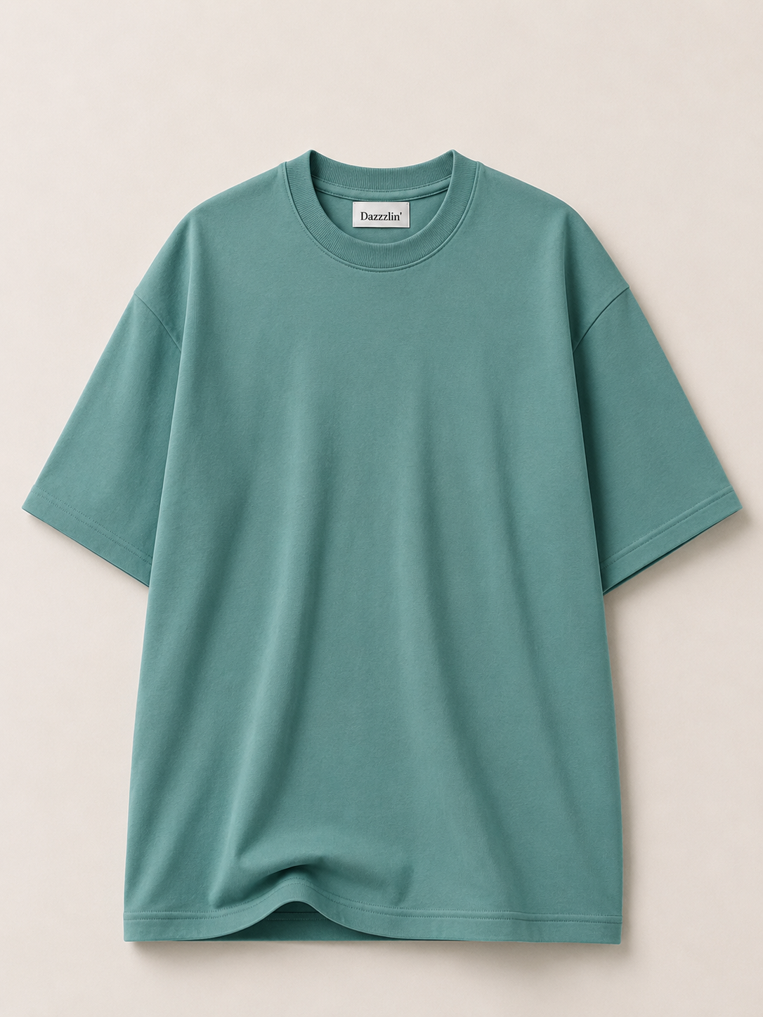 Blue Sapphire Plain Oversized T-shirt - Image 5